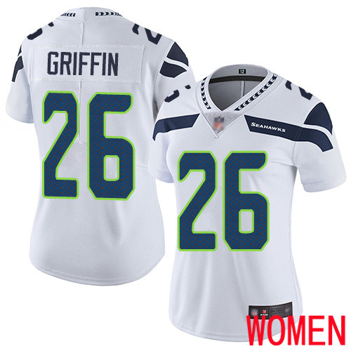 Seattle Seahawks Limited White Women Shaquill Griffin Road Jersey NFL Football #26 Vapor Untouchable->women nfl jersey->Women Jersey